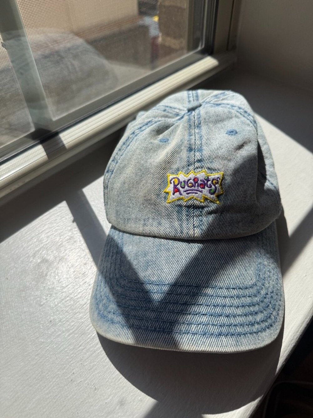 Nickelodeon Rugrats Denim Baseball Cap Y2K 90s Cartoon Strapback Dad Hat Blue